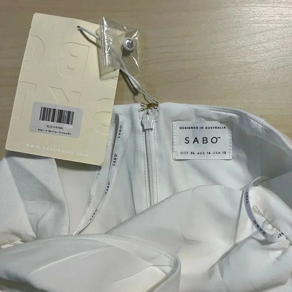 NWT Sabo Skirt Amaris White Halter Dress - Picture 4 of 9